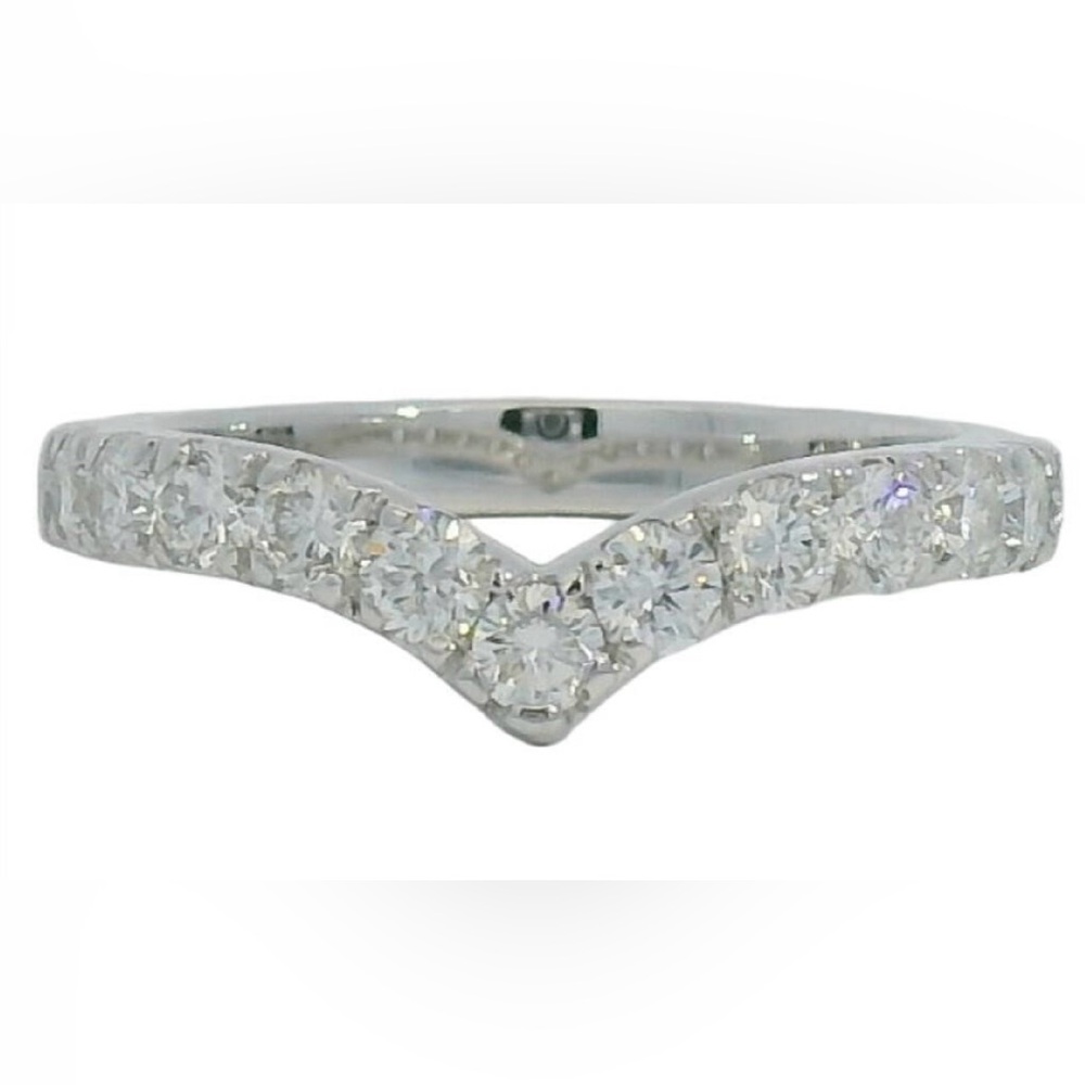 Silver Diamond Wedding Band - size 7